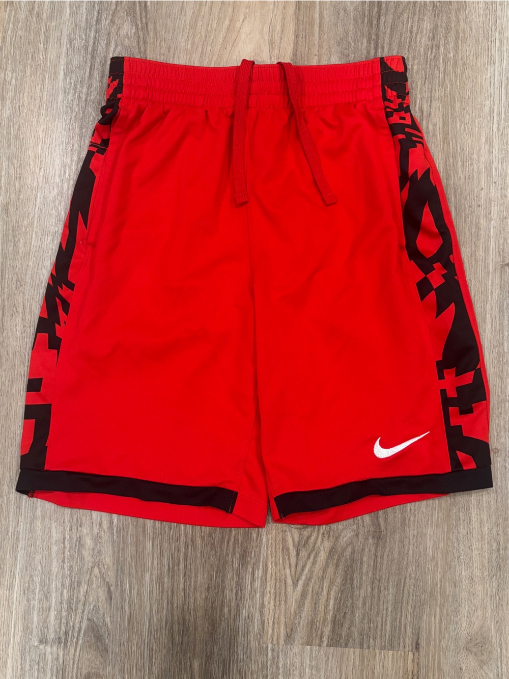 Nike Kids Red Shorts with Black Side Accents Large